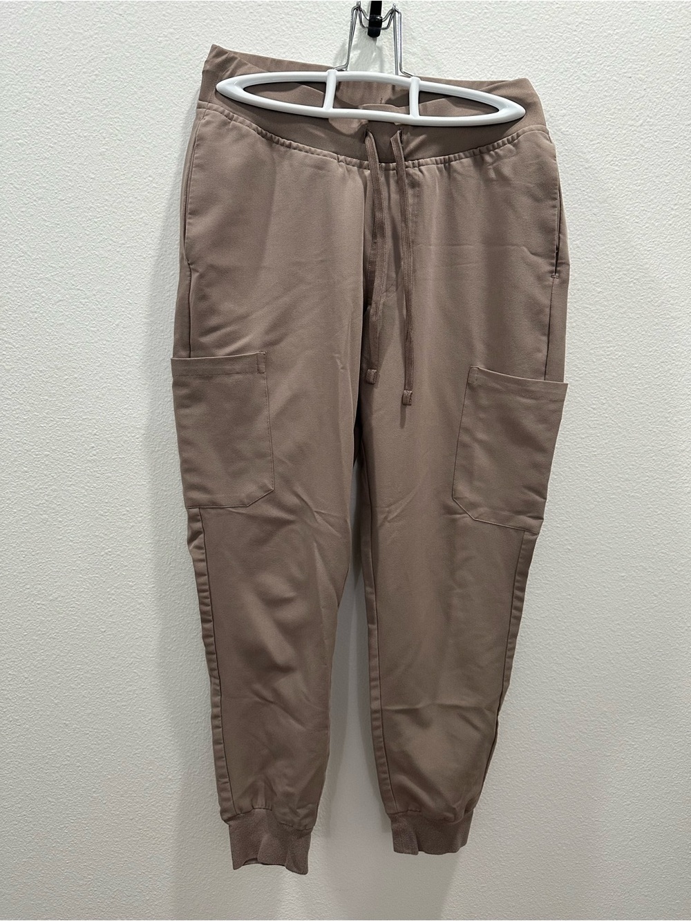 Mandala petite xs latte light tan brown Drawstring Jogger scrub Pants